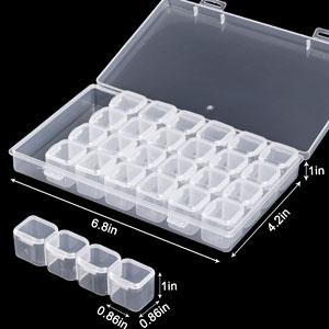 168 Slots Diamond Painting Storage Containers, 3pcs 28 Grids Clear Diamond Painting Accessories and Tools Boxes Bead Organizers Diamond Art Embroidery Storage with Label Stickers