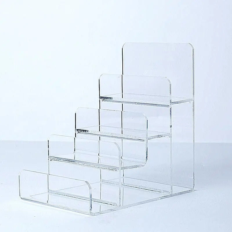 Wallet Display Stand Purse Handbag Organizer, Clear  Riser Display Stand Purse Display Rack,  Display Shelf for  Perfume  Sunglasses Handbag (4 Tier)