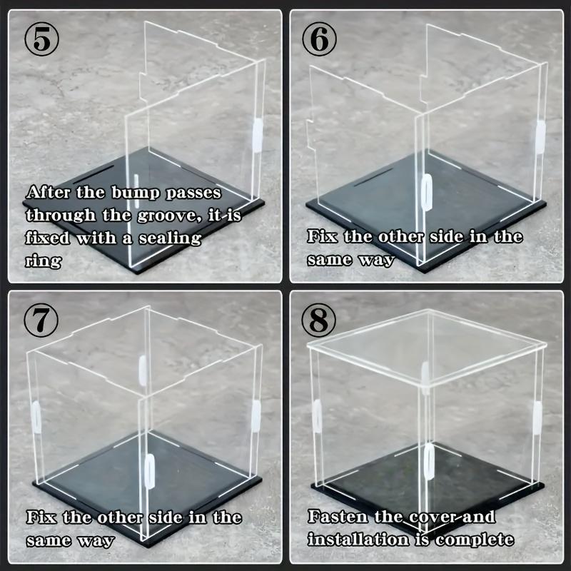 Transparent Acrylic Display Case, Dustproof Plastic Box with Matte Finish Base, Various Sizes for Collectible Figurines Action Figures Collectibles Models