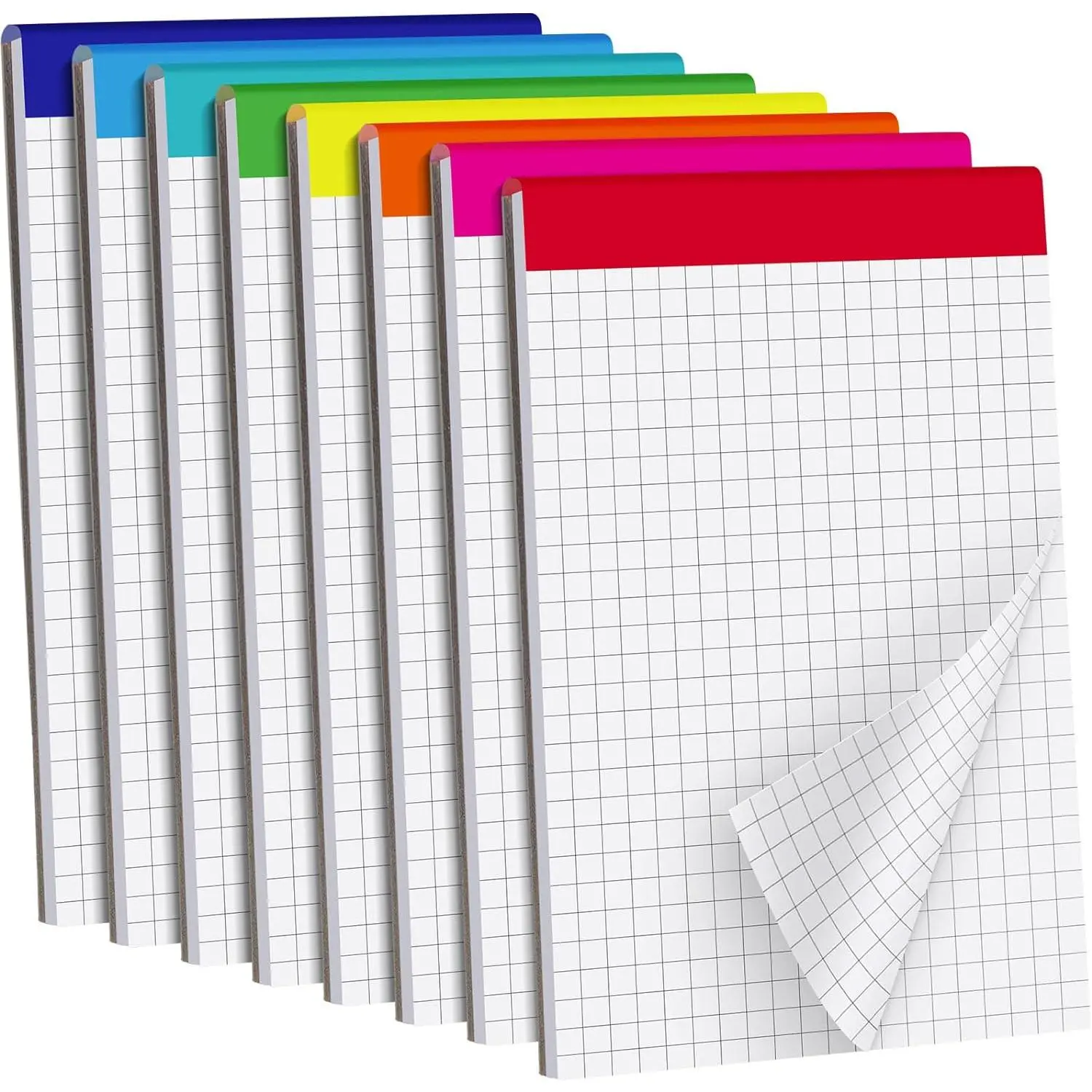 8 Pack Grid Paper Pad 4 x 6 Inch Graph Paper Pad, Graft Paper 30 Sheets Graph Ruled Grid Pad Notebook Notepads Memo Pads Math Grid Note Pad Scratch Pads  Colors(5 Squares Per Inch)