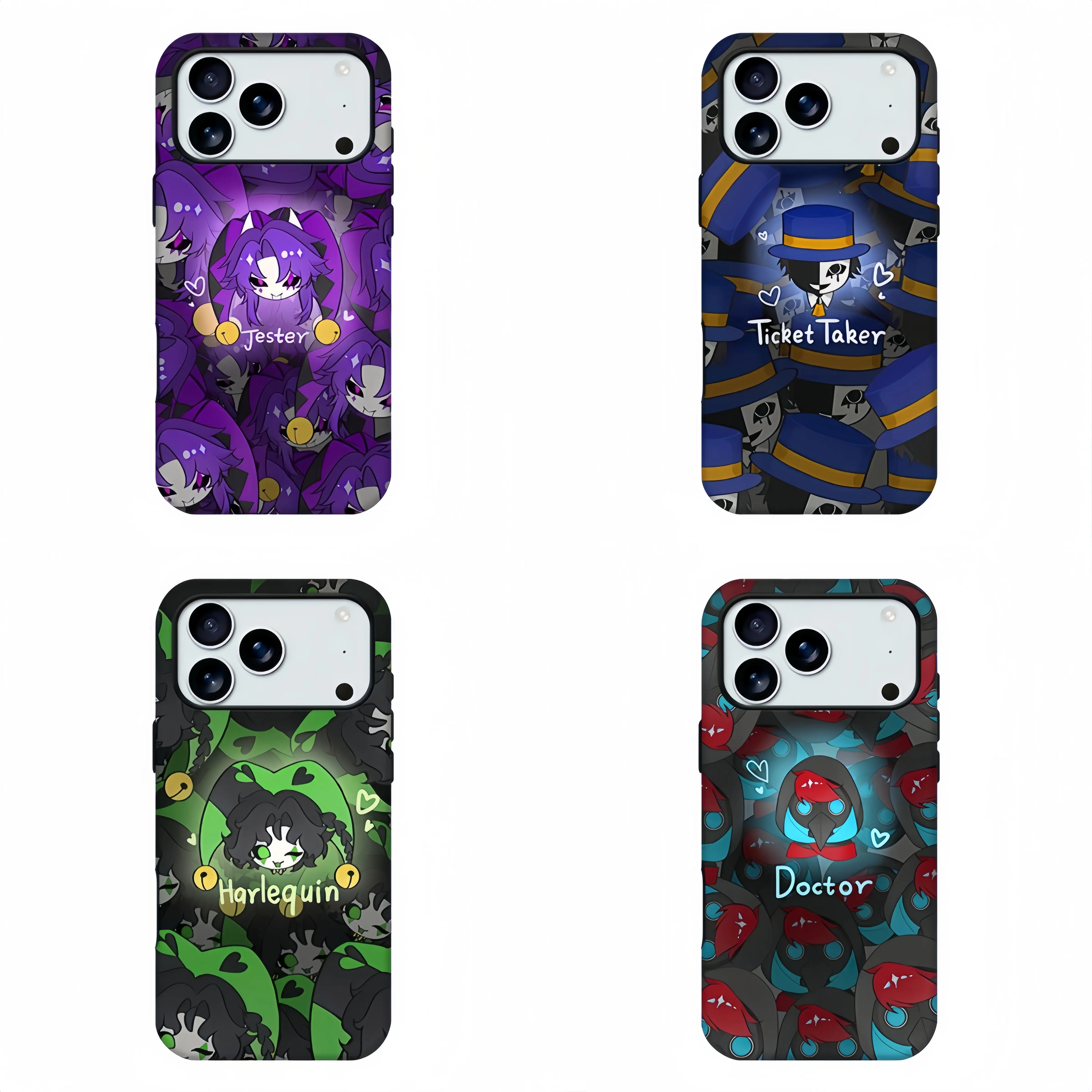 Ticket Taker The Freak Circus Graffiti Phone Case, Goth Y2K Fan Merch Phone Shell, Dark Cute Circus Character Trendy Aesthetic Print Shockproof Protective Cover For iPhone11 12 13 14 15 16 17 pro max and Samsung Model,Perfect gift