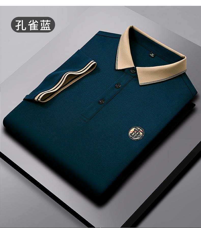 Men's Summer New Non-iron Solid Color Straight Leg Lapel Short Sleeve Business Casual Daily Polo Shirt
