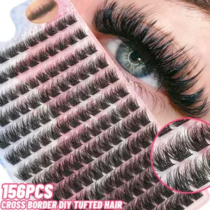 156 Pcs DIY False Eyelashes, 8-16mm Length, Lightweight Natural Look, Easy Application, Durable Strips, Home Use
