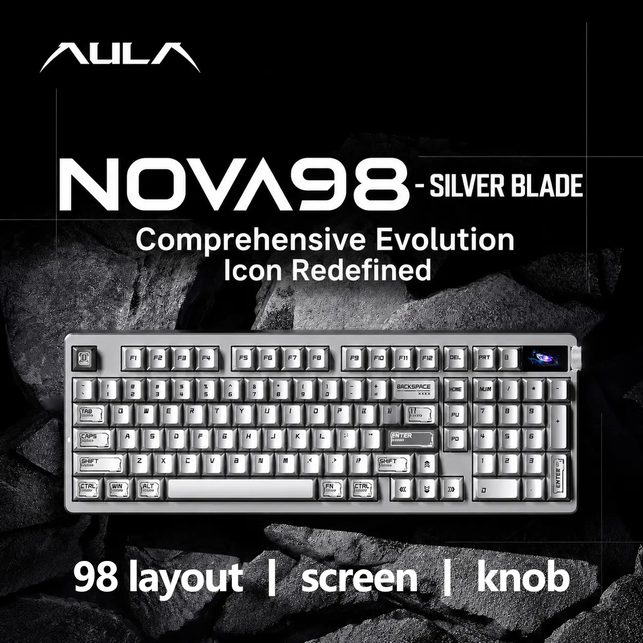 Aula Nova98 Wireless Triple-Mode Customizable Mechanical Keyboard, Bluetooth-compatible Gaming Office Computer Typing, Dedicated for Gamers and Professionals