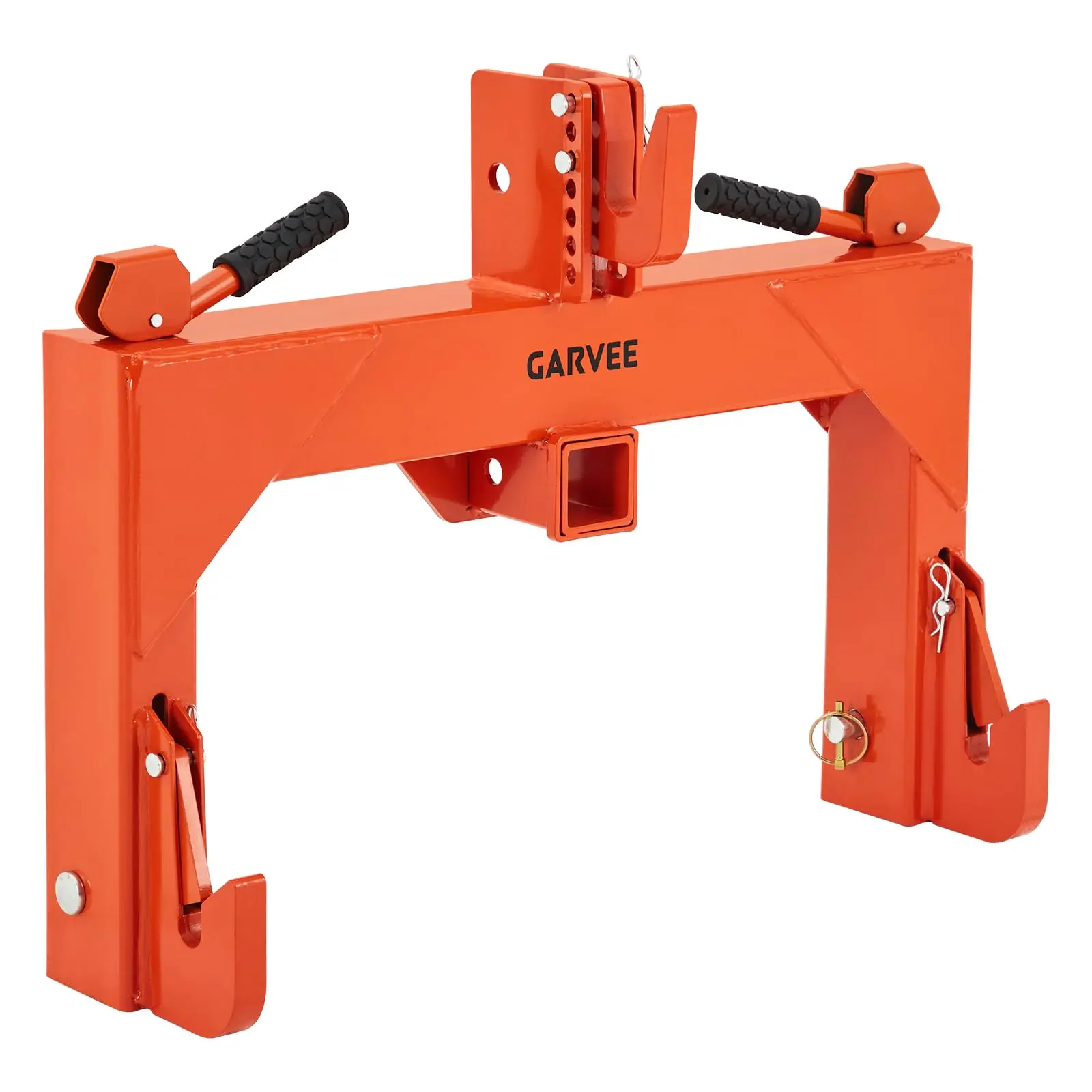3 Point Quick Hitch for Category 1 Tractors - 3000lbs, 2" Receiver, Bushing-Free, 5-Level Adjustable Bolt