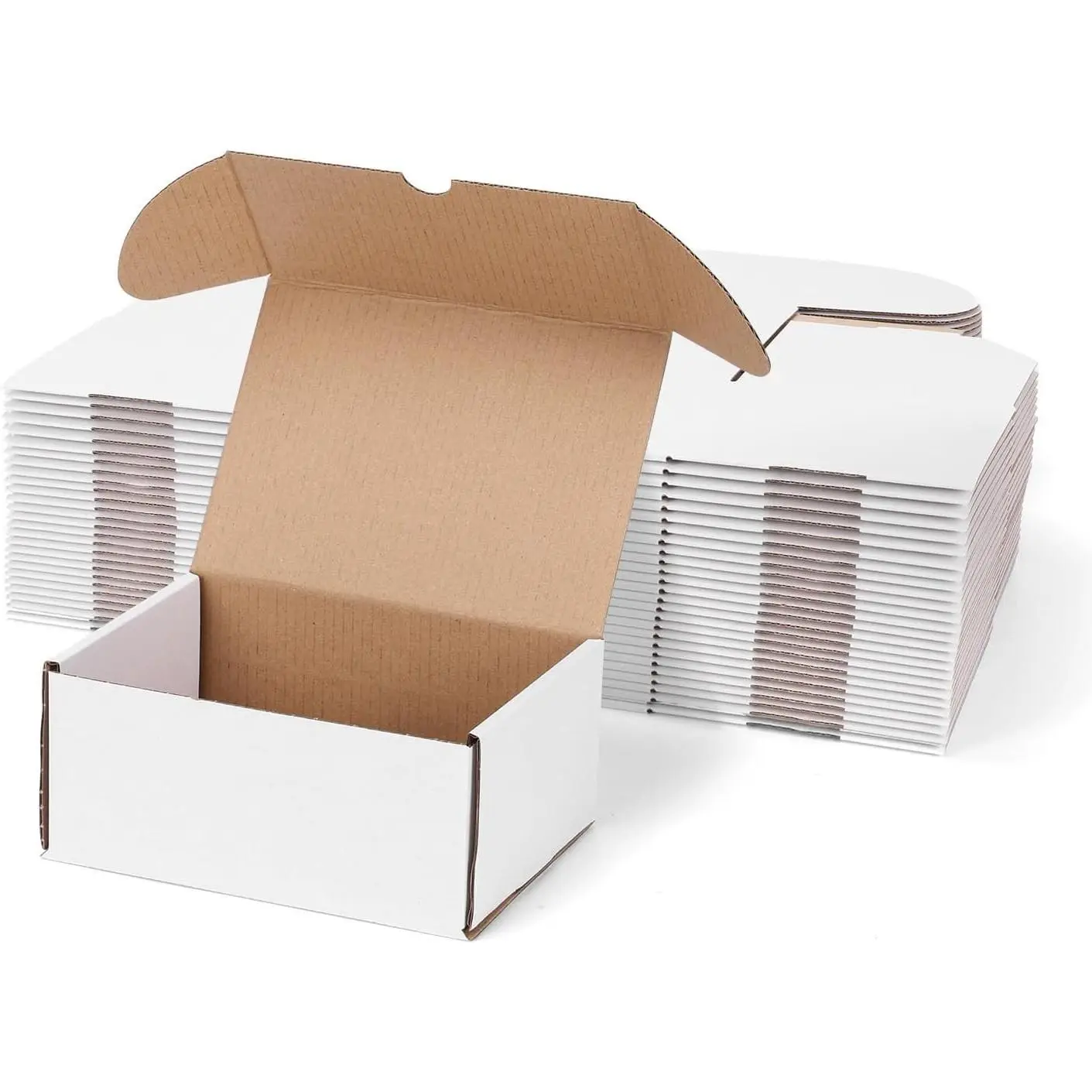 7x5x3 White Corrugated Shipping Boxes Set of 25, Cardboard Mailer Boxes for Packaging Small Business Mailing GiftsGift