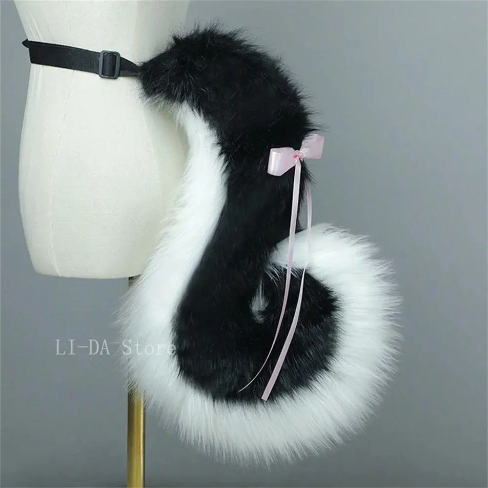 Dog Cosplay Props Puppy Ear Tail Set Fluffy Cute Animal Ear Headwear 90cm Furry Dog Tail Anime Lolita Party Show Accessories