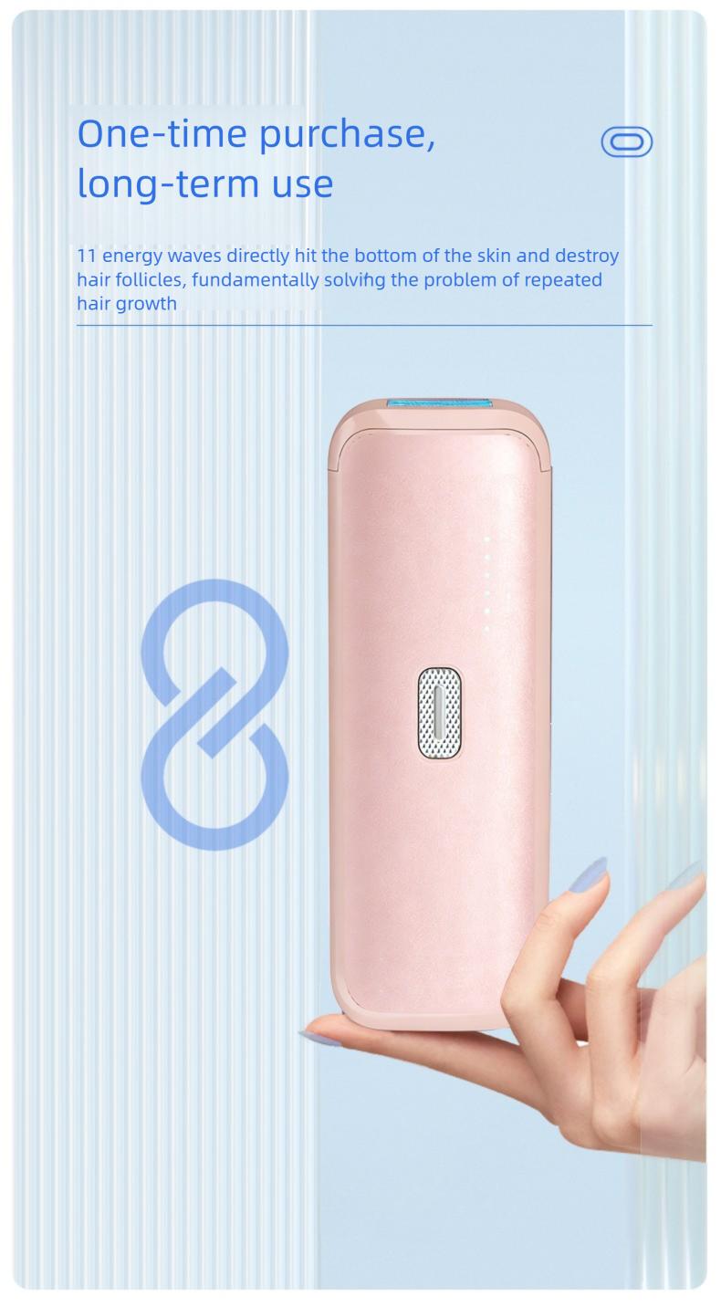 IPL Laser Hair Removal Device with Sapphire Ice-Cooling Technology for Women & Men, Painless & Long-Lasting Hair Remover for Full Body Use at Home, Safe on Face, Bikini Line, Armpits