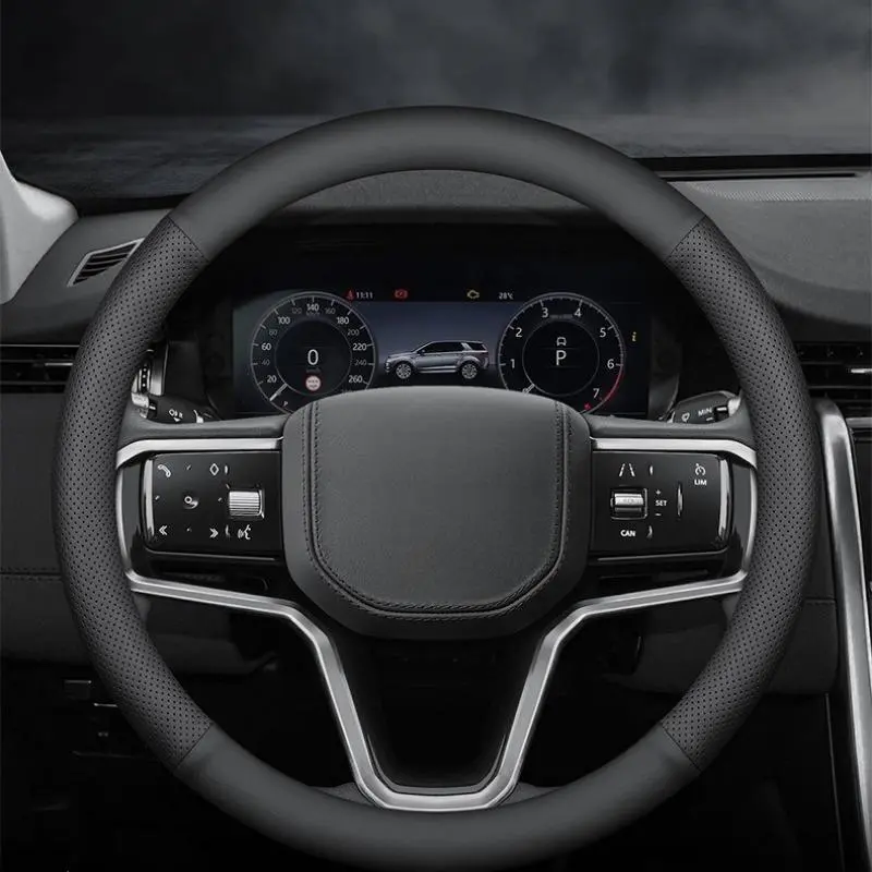 D-Shape Sporty Steering Wheel Cover - Protector for Men, Trendy Aesthetic Car Interior Accessory, Smooth Texture, Slip-On Wrap Fit, Tailored Grip, Steering Cover