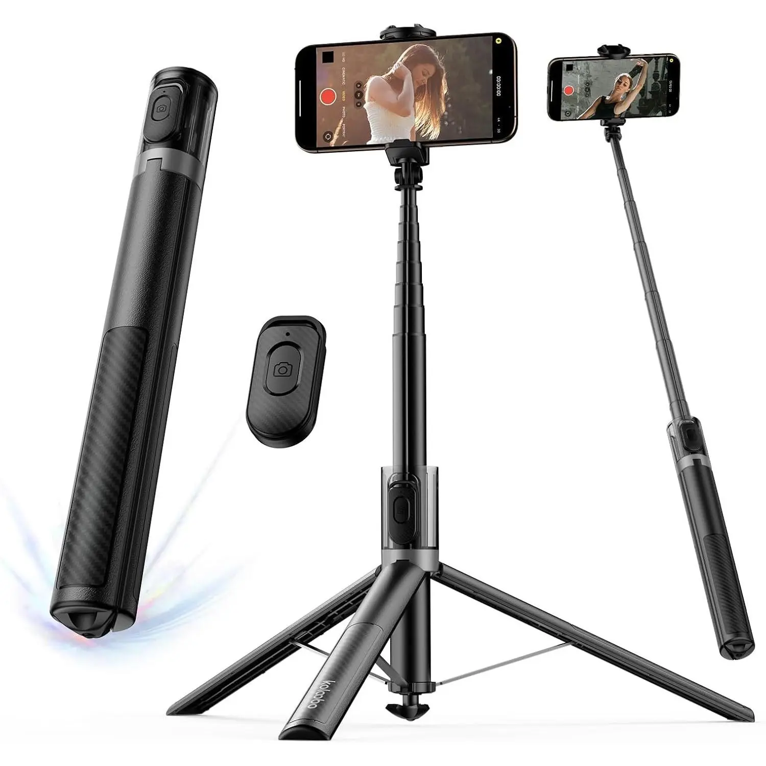 67'' Automatic Phone Tripod, Auto-Open Selfie Stick for  with Remote, 360° Rotatable Extendable Phone Stand for Video Recording Vlog,  Travel Tripod Compatible with  Android