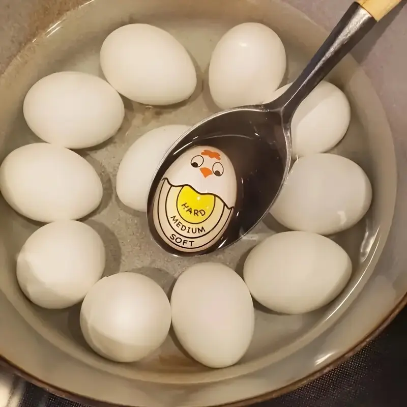 Color-Changing Egg Timer, Hard/medium/soft Indication, Cute Cartoon Face, No Power Needed, Durable Kitchen Tool, Fun Cooking Gear