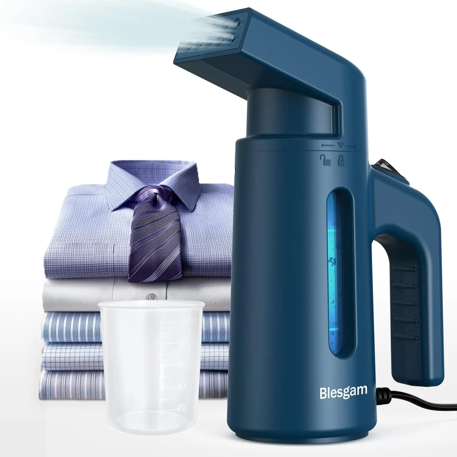 700W Double Row Clothes Steamer 180ML Large Capacity Water Tank 40S Fast Heat-up Garment Steamer for Home and Office