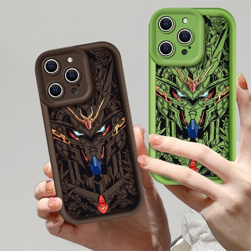 Anime Gundam Mecha Design Case for 17 Air iPhone 16 Pro Max 15 Plus 16E 14 13 12 11 XS XR Plus  fashion gift Drop Protection Shockproof Soft Silicone smartphone Cover Gundam Style