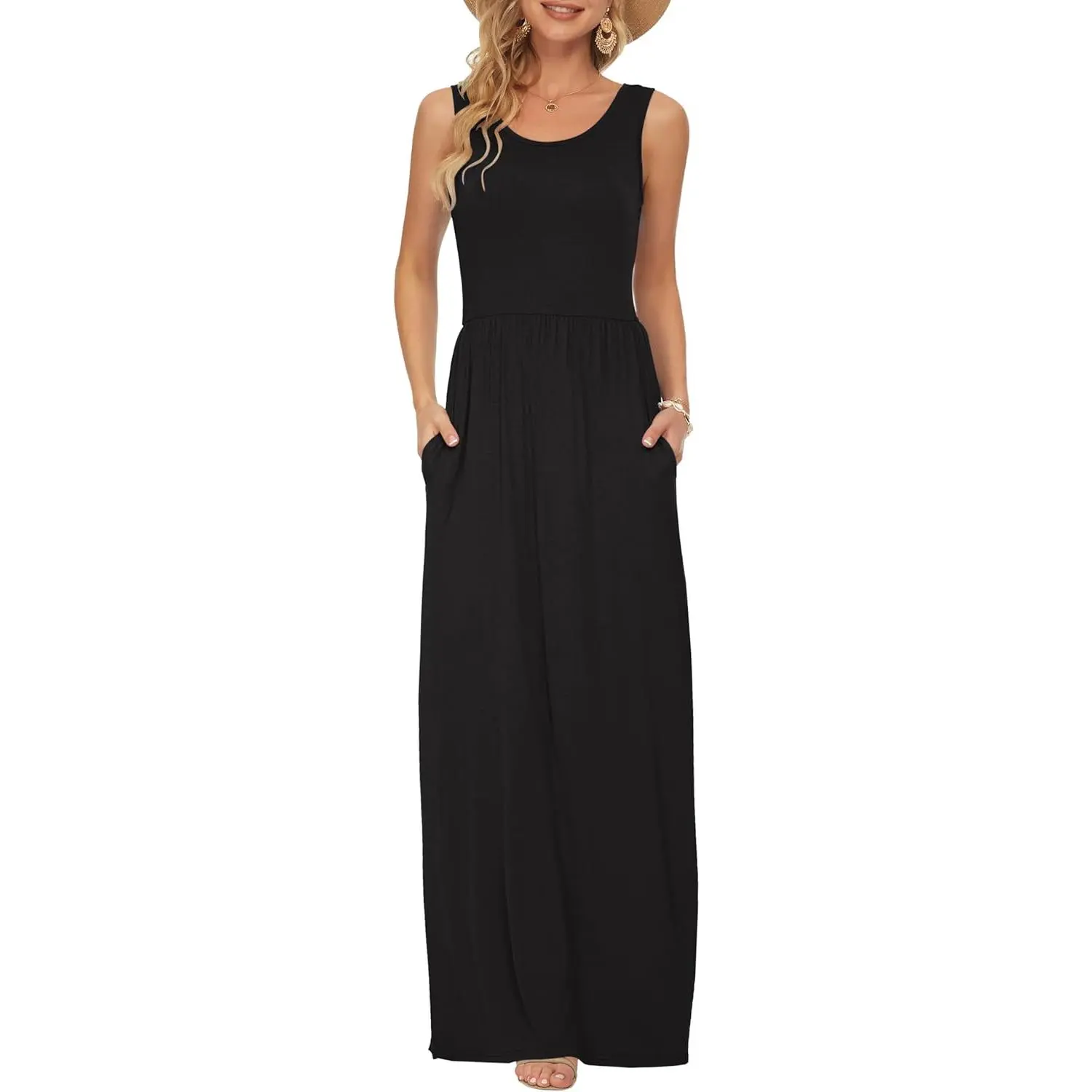 Women's Classic Sleeveless Loose Plain Casual Long Maxi Dresses for Women 2026