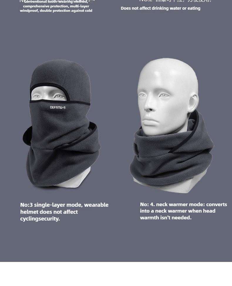 Outdoor Winter Thermal Fleece Hat, Windproof Neckband Cycling Mask, One-Piece Ski Head Cover for Cold Weather, Ideal for Skiing, Cycling & Outdoor Activities