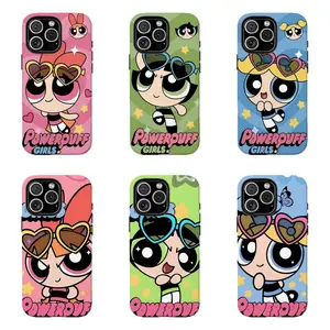 P0werpuff Girls Cute Phone Case, Bl0ssom Bubbles Buttercup Cartoon Print Protective Cover ,For iPhone 17 Pro Max 16 15 14 13 12 11 for Samsung S21 S22 S23 S24 S25 Phone Case,Perfect Holiday GiftFather's Day Gift
