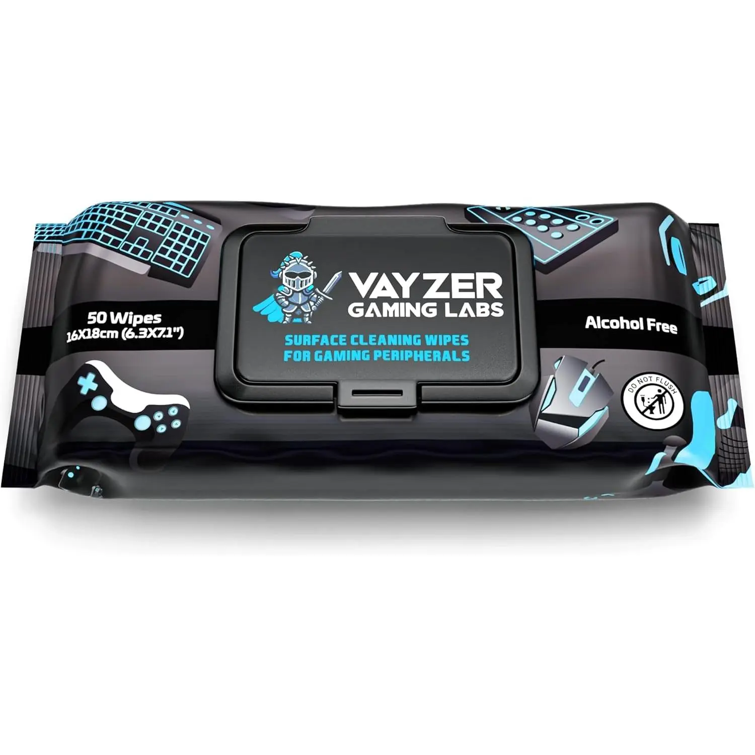 Gaming Peripheral Wipes Keyboard Cleaner & Electronic Wipes Safe for Controllers Keyboards Laptops PCs & Mice Alcohol-Free Unscented Paraben-Free Cleaning Wipes 50 Pack