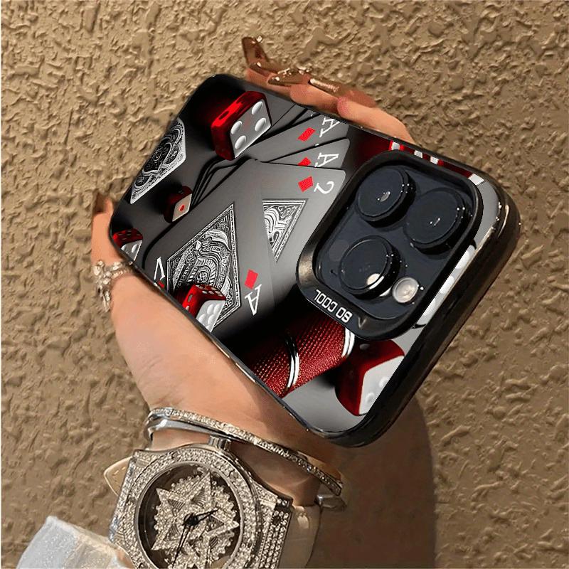 Ultra-Thin Shockproof TPU Poker Phone Case for iPhone 7, 8 Plus, X, XR, XS MAX, 11, 12 Pro, 13, 14, 15 Plus, 16 Pro Max Veneer Hard Cover