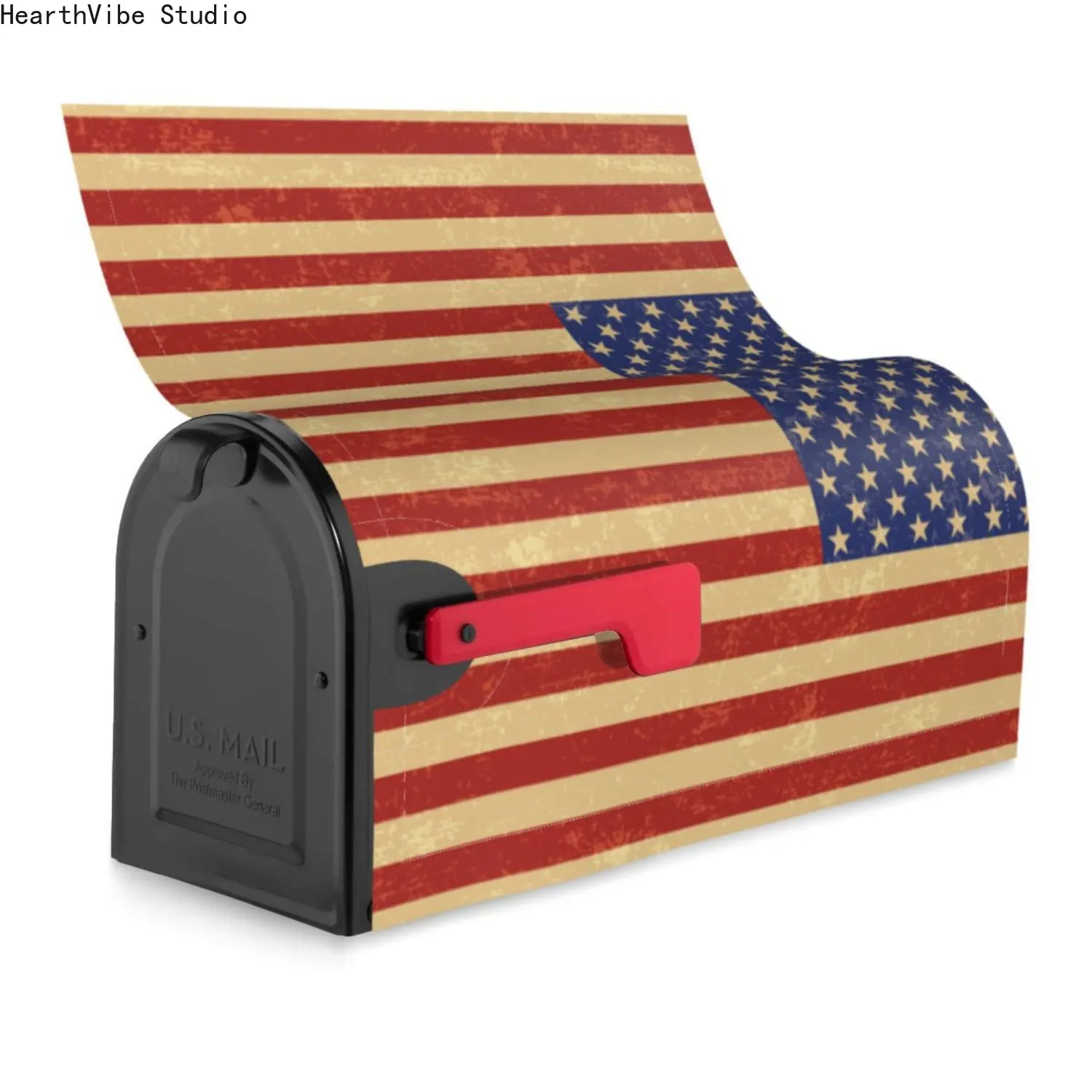 1 x US Flag Magnetic Mailbox Cover - Durable Polyester Stars and Stripes Design, All Seasons, Holiday Decor for Home, Independence Day Celebrations, Starry Night Theme Outdoor Mailboxes