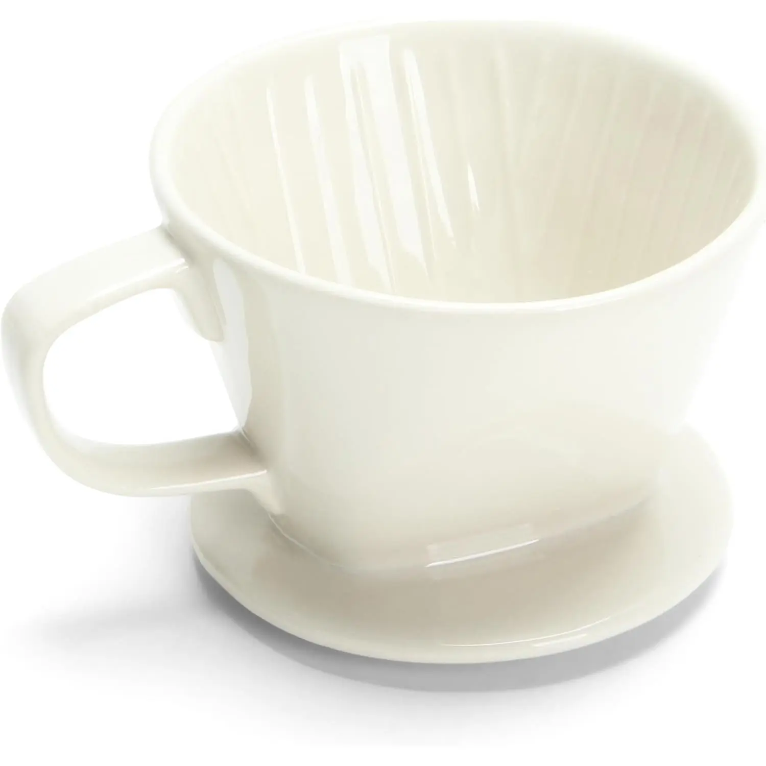 Ceramic Pour Over Coffee Dripper, Small Ceramic Pour Over, Off White, 3 Holes, Single, Small Coffee Dripper