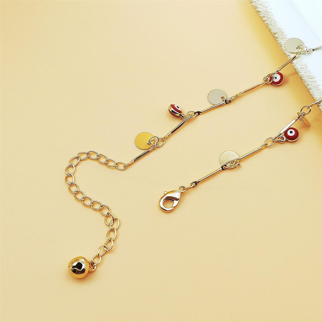 Colorful Evil Eye Bracelet for Women Crystal Paved Hollow Circle Moon Star Charm Bracelet Boho Trendy Stackable Jewelry Dainty Aesthetic Accessory for Daily Beach Party Vacation & Gifts