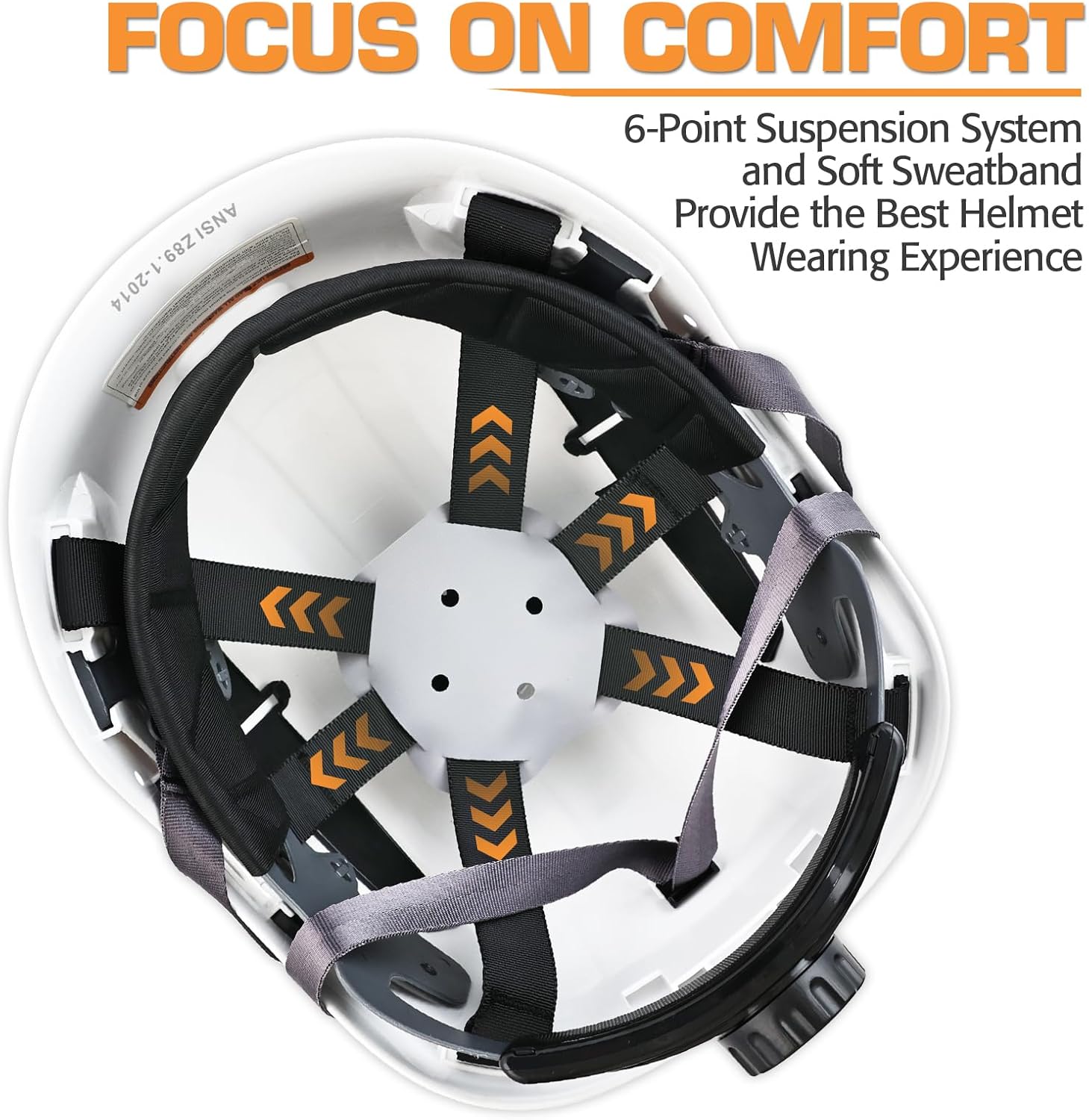 Hard Hat, Vented Safety Hardhats, Cascos De Construccion, 6-Point Suspension Adjustable Forestry Arborist Work Helmet for Men Women, Construction Climbing Protective Headgear