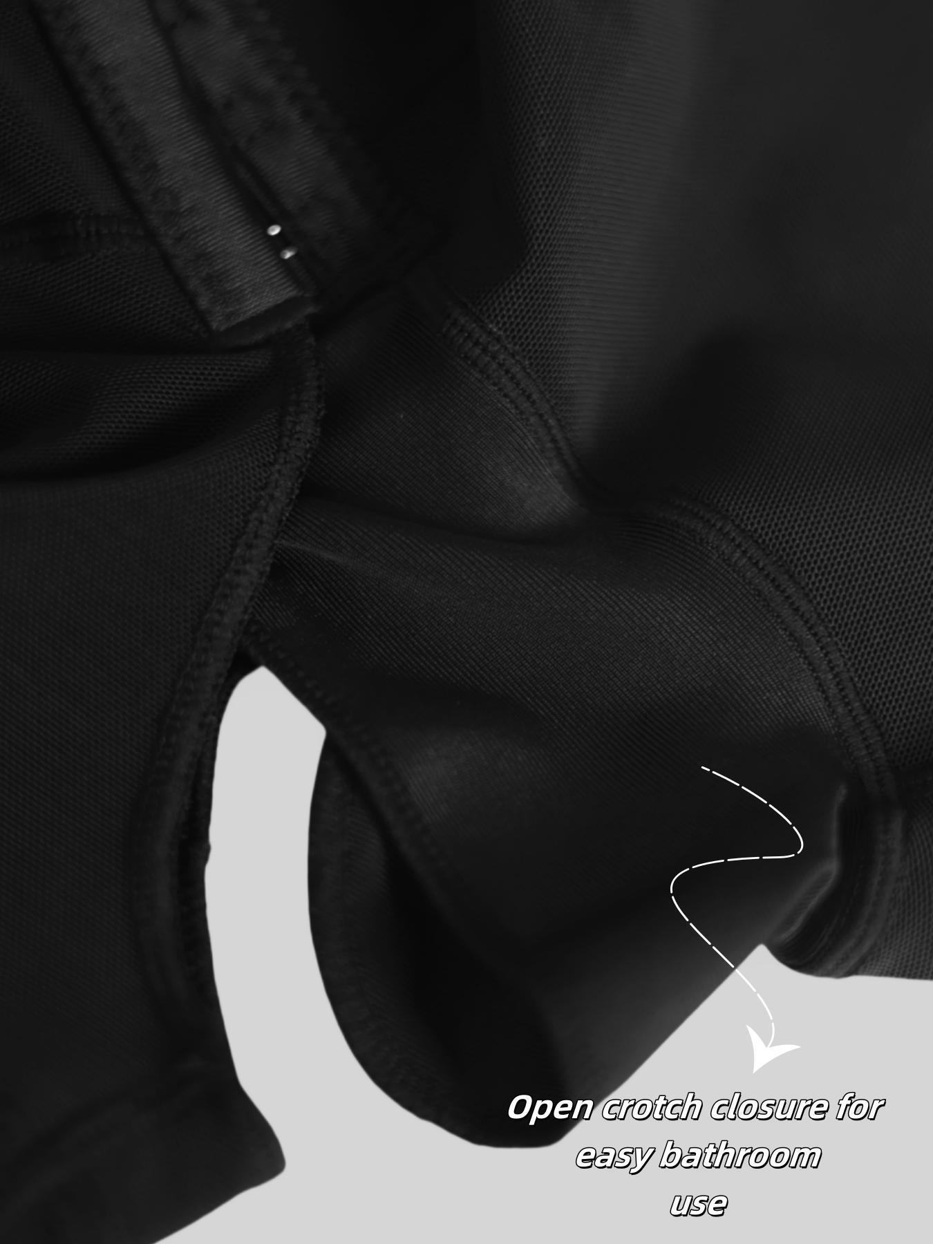 1 Count Women's Compressing Body Shaper, Fajas, Adjustable 4 Row Hooks Colombian Shapewear, Tummy Control Shapewear Bodysuit, Solid Color Jumpsuit, Open Bust Bodysuit, Suitable For Training Or Sports