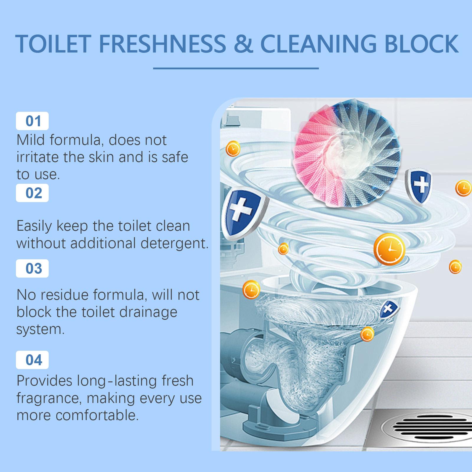 Jakehoe Toilet Fresh Cleaning Block, Toilet Toilet Clean Fragrance Deodorization Automatic Release Easy To Use