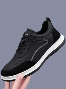 Men's Casual Shoes, New Business Leisure Sneakers, Laces Closure, Low Top Design, PU Material, Ideal for Sports/daily Travel/trendy Choice