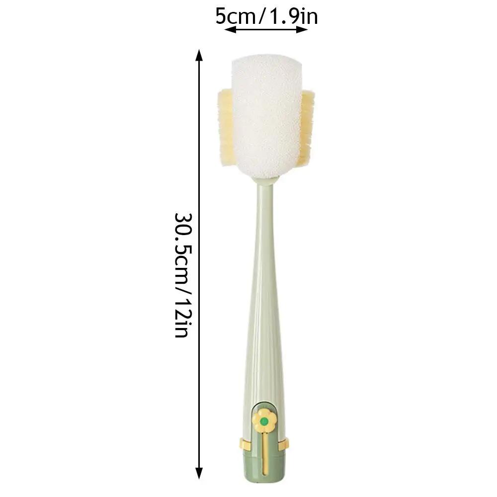 5-in-1 Bottle & Straw Cleaning Brush – Baby Bottle Brush Cleaner,Multifunctional Tool for Bottles, Cups, Straws (Cream White/Jasmine Green)