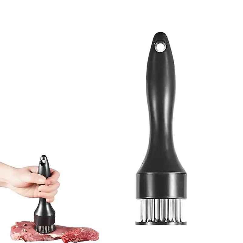 Professional Stainless-Steel Meat Tenderizer, Kitchen Gadget for Tenderizing Meat, Marinating & Barbecue, Ideal for Steak, Beef, Poultry
