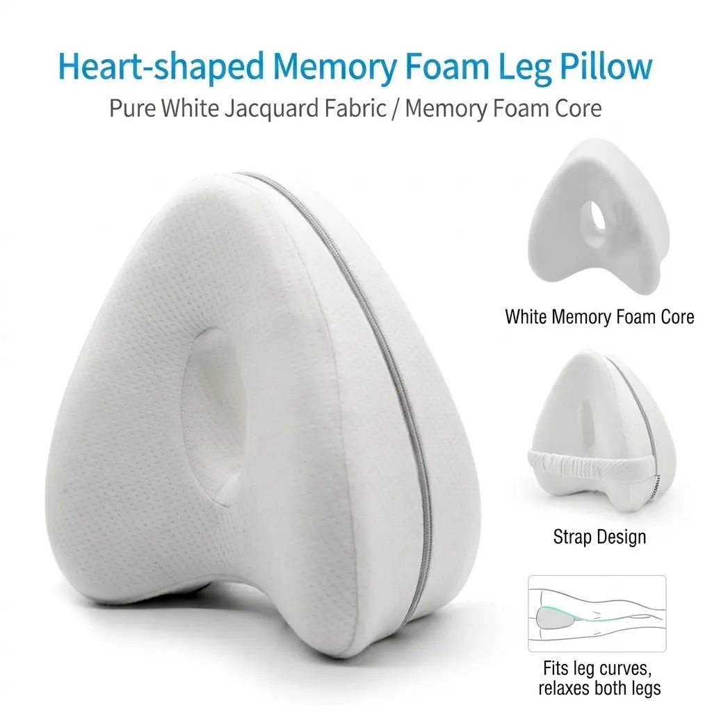 Heart-Shaped Memory Foam Leg Pillow, Comfortable Support for Pregnant Women, Ideal for Dorms, Soft and Cozy Design, Perfect Gift Idea