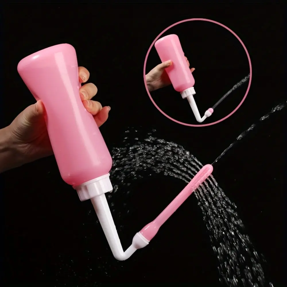 A Portable Handheld Bidet Bottle for Gentle Personal Hygiene & Cleansing, Feminine Care Peri Bottle, 16.91Oz Large Capacity, Heat‑Resistant Up to 100ºC, Dual‑Mode Short & Long Spray Nozzle for Outdoor & Travel Use