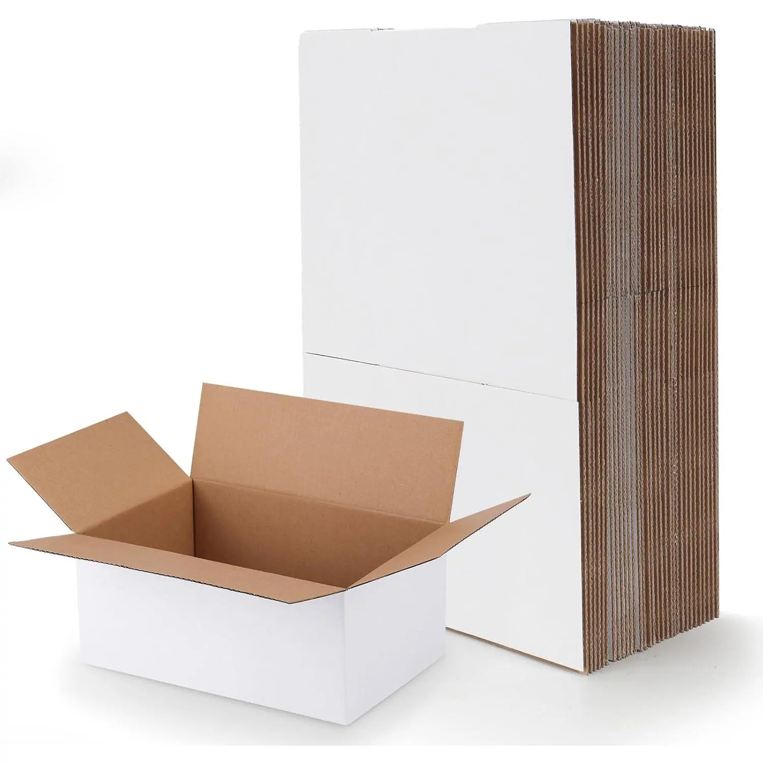 9x6x4 Shipping Boxes Set of 30, White Corrugated Cardboard Box for Packing, Mailing, Business