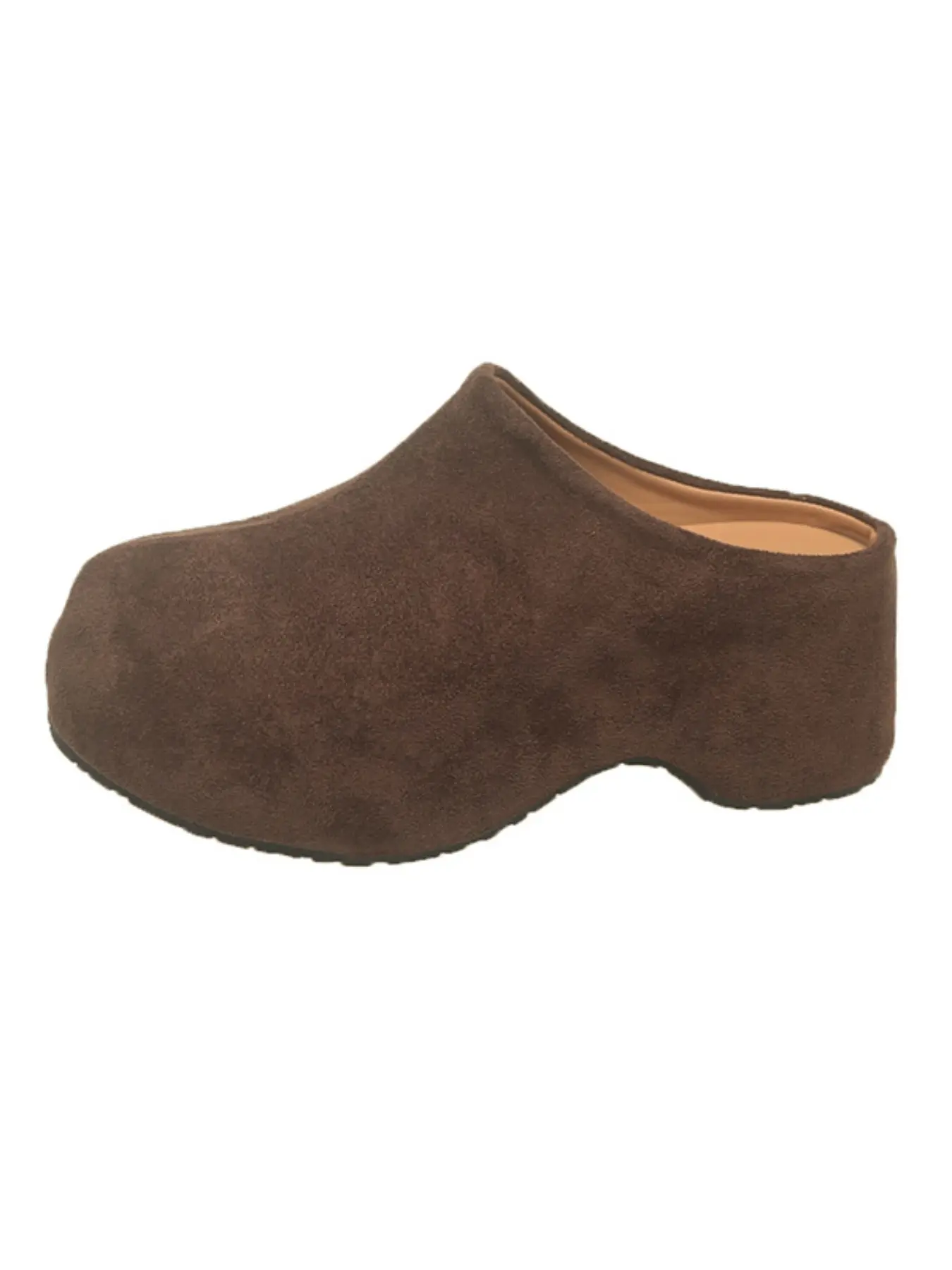 Retro Faux Suede Platform Mules Clogs For Women, Vintage Wedge Mules, 7CM Hidden Invisible Wedge Heel Slip On Backless Clog Slippers, Leopard/Tan/Dark Brown Casual Outdoor Shoes