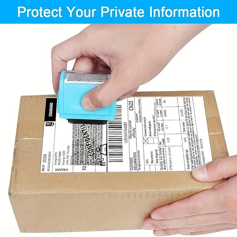 Identity Privacy Roller Stamp - Includes 3 Refill Ink Cartridges - Wide-Coverage Security Seal for Confidentiality, Address Obfuscation, and Privacy Protection