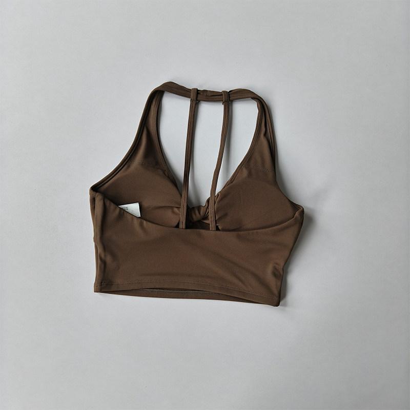 New Sports Bra Women's Fixed Push-up Twist Pilates Yoga Clothing Gym Beautiful Back Running Fitness Training Yoga Vest Tops