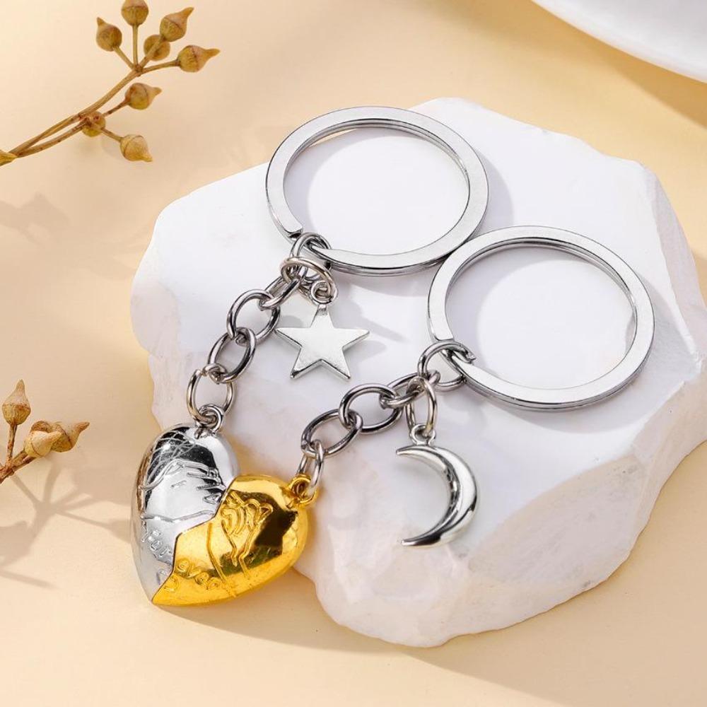 Magnetic Heart Keychain - Star & Moon Forever Love Keychain, Perfect Gift for Couples & Family