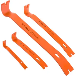 4-Pack Flat Pry Bar Set 5.5"/7.5"/9.5"/15" High-Carbon Steel Heavy Duty Crowbar with Nail Puller Utility Claw Bar Tool for Home Improvement & Woodworking