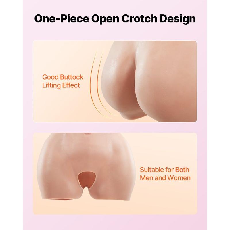 VEVOR Silicone Bodysuit, D - Cup Silicone Breastplate for Crossdressers, Realistic Silk Cotton - Filled Fake Boobs Breast Forms for Transgender Cosplay Drag Queen, Nude