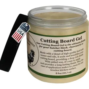 Cutting Board Gel - Beeswax and Mineral Oil Treatment in One - Food Grade Mineral Oil & Beeswax-Butcher Block Conditioner, Cutting Board Wax & Charcuterie Board Wax, Citrus Scent.-USA Made* (8 fl.oz)