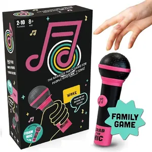 Board Microphone Toy Set with Cards, Interactive Game for Family Parties, Ktv Simulation Mic, Kids Adult Table Games, Suitable for Ages 8+