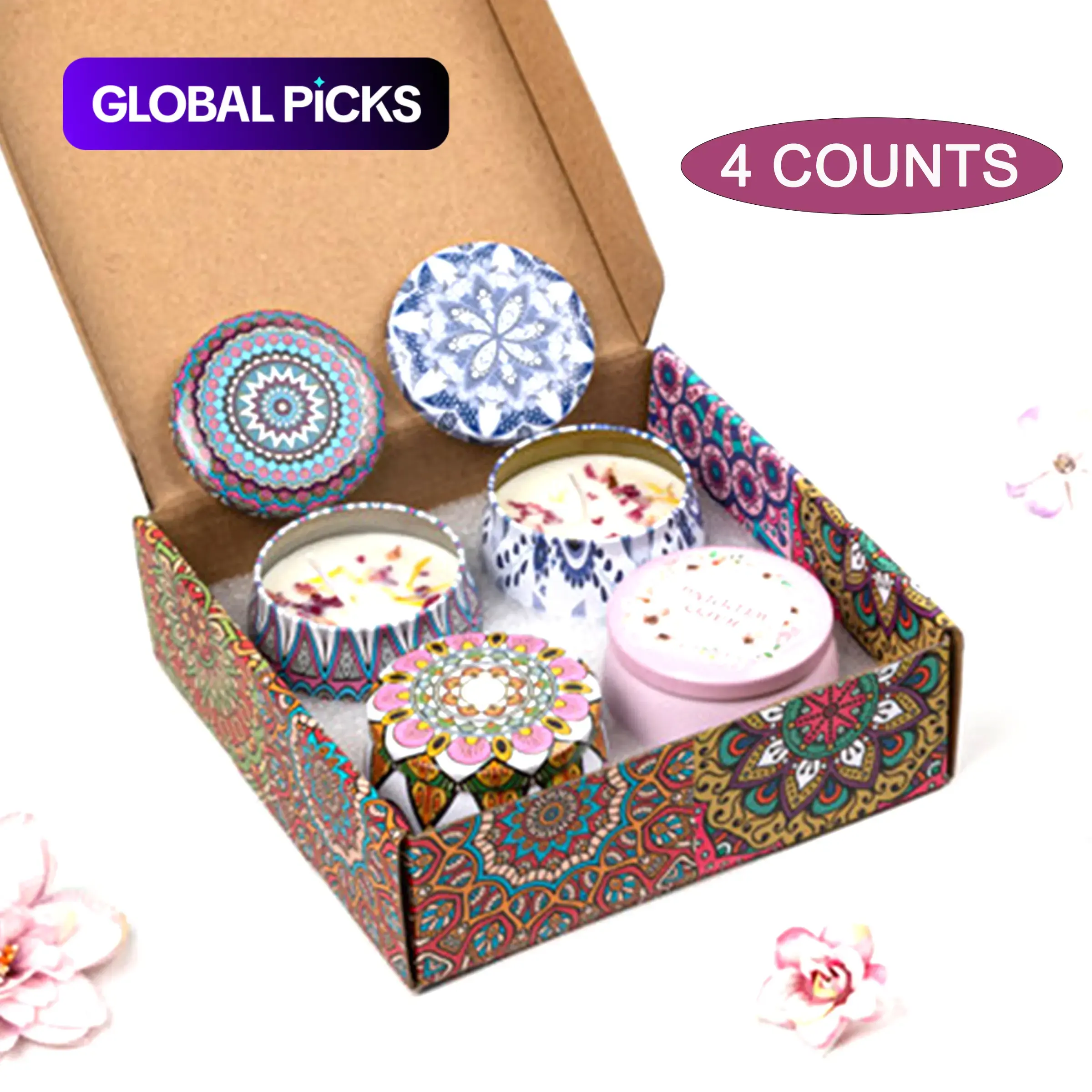 Scented Candle Set, 4 Counts/box Long Lasting Aromatherapy Candle, Home Fragrance for House Living Room Bedroom, Gift for Friend & Family, Decor, Household Items, Aromatic Candle
