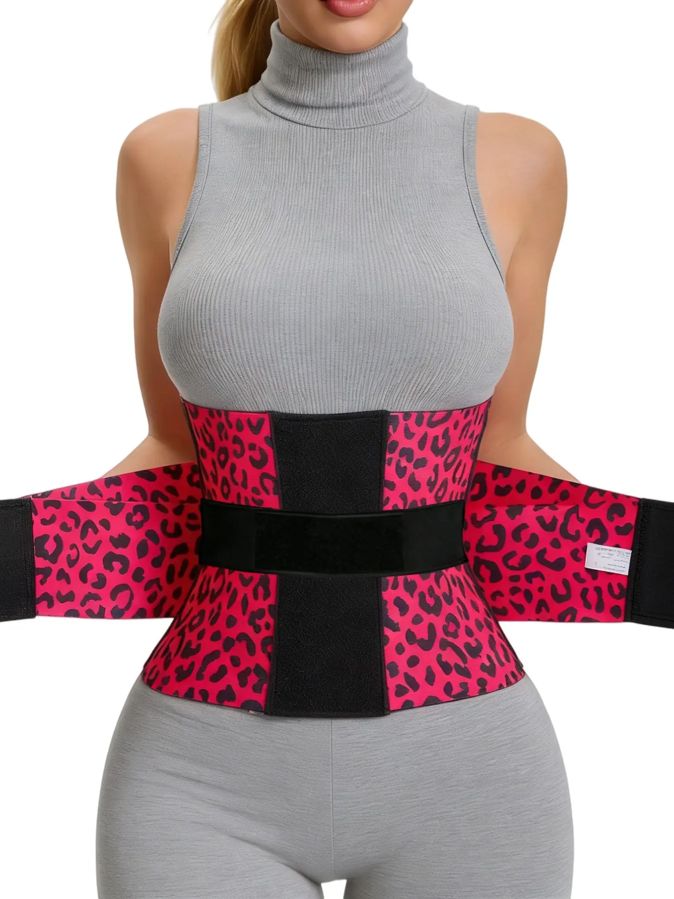 Leopard Print Girdle Waist Trainer Adjustable Tummy Control Shaper, Compression Shaper Belt, Fajas, Women's Shapewear With Triple Wrap, Velcro Fit Tummy Support Body Shaping, Waist Trainer, Body Shaper Girdles, For Daily Wear & Training