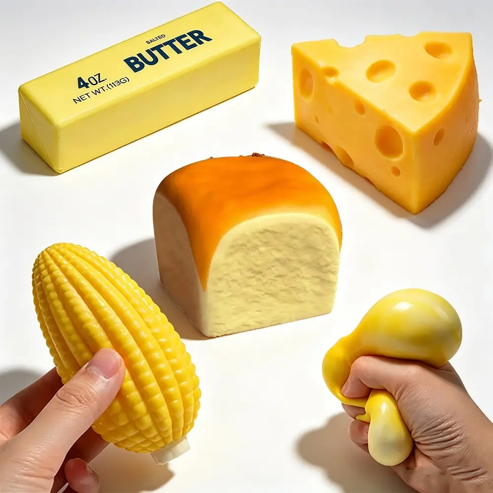 4pcs Butter Soft Toy Set, Cream Stick Plush Toys for Play and Stress Relief, Ideal Gift for Birthdays and Christmas, Sensory Decompression Toys