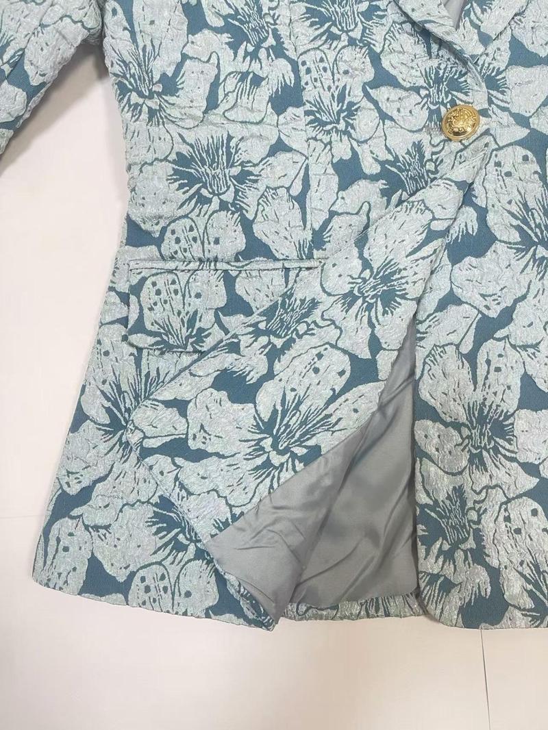 Women's Floral Pattern Blazer, Elegant Long Sleeve Open Front Outerwear for Work Office Business, Longsleeves Suit Blazer, Ladies Spring & Fall Clothes