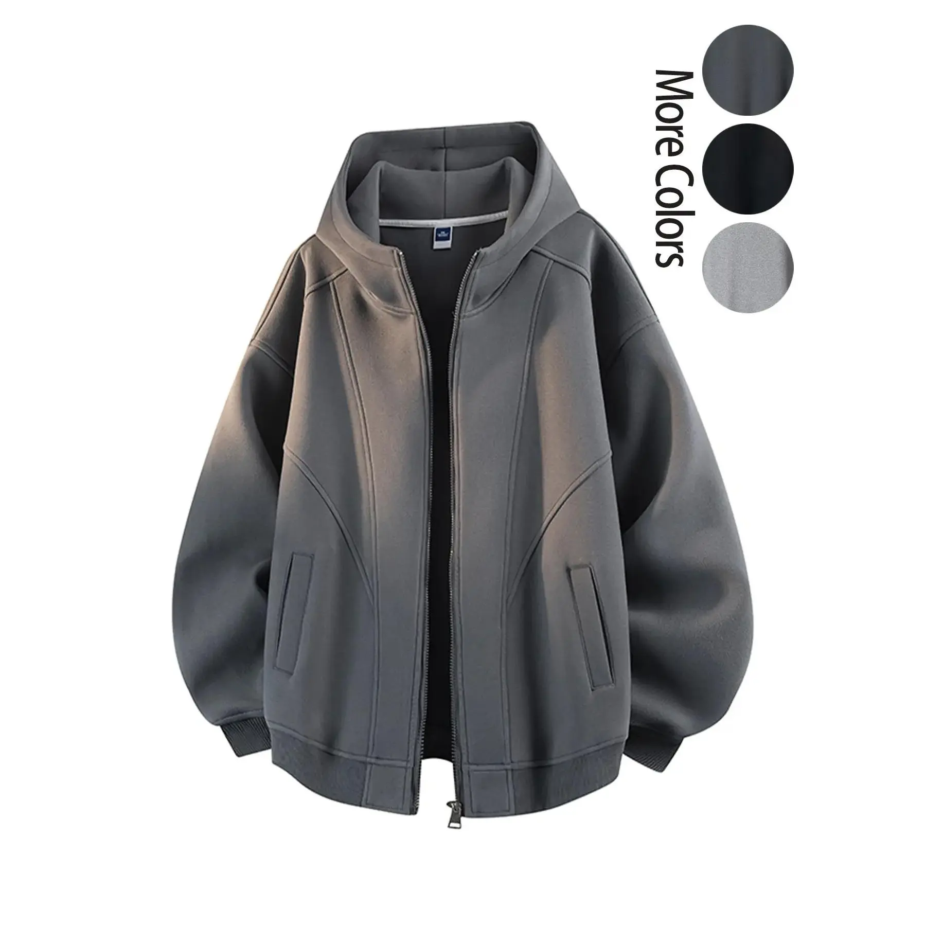 High-Quality Unisex Fashion Casual Cotton Hooded Zipper Cardigan, Breathable Comfortable Windproof Outdoor Knit Jacket, Perfect Gift Idea