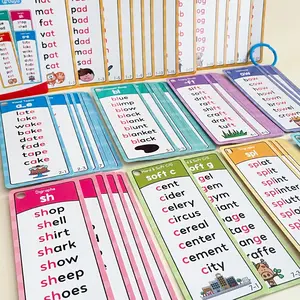117 Groups Phonics Words Learining Flash Cards, Phonics Games Cards for Kids Learn Sight Words Digraphs CVC Blending Short Long Vowel Sounds