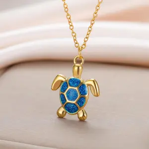 Cazador Animal Turtle Pendant Necklaces for Women Girl Stainless Steel Jewelry Necklace Trend Birthday Gift  New