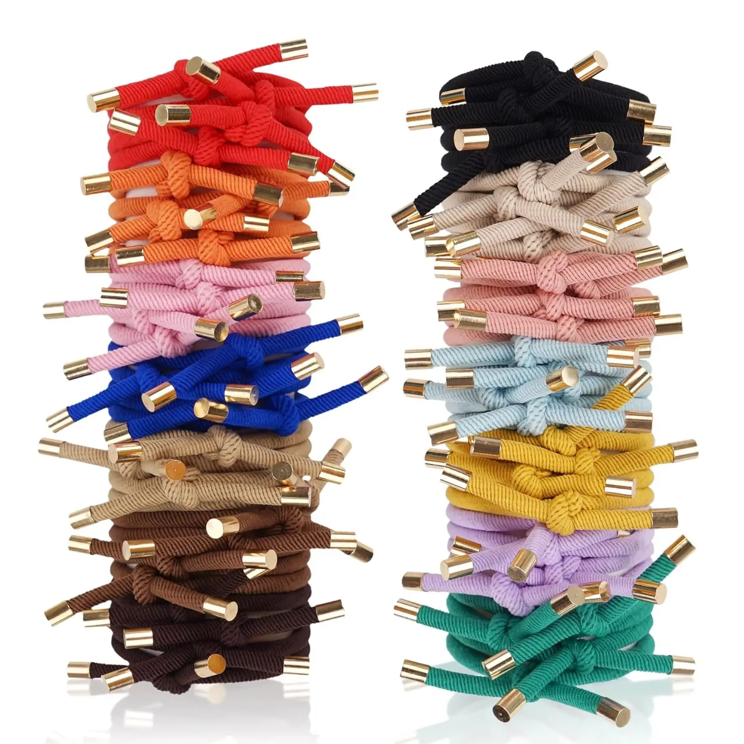 56 Pieces Hair Tie Elastics Knotted Hair Ties Ponytail Holders for Women Girls, 14 Colors